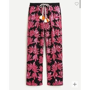 NWT J.Crew Collection Sequin High-Rise Cotton-Poplin Pant with Sequins 2